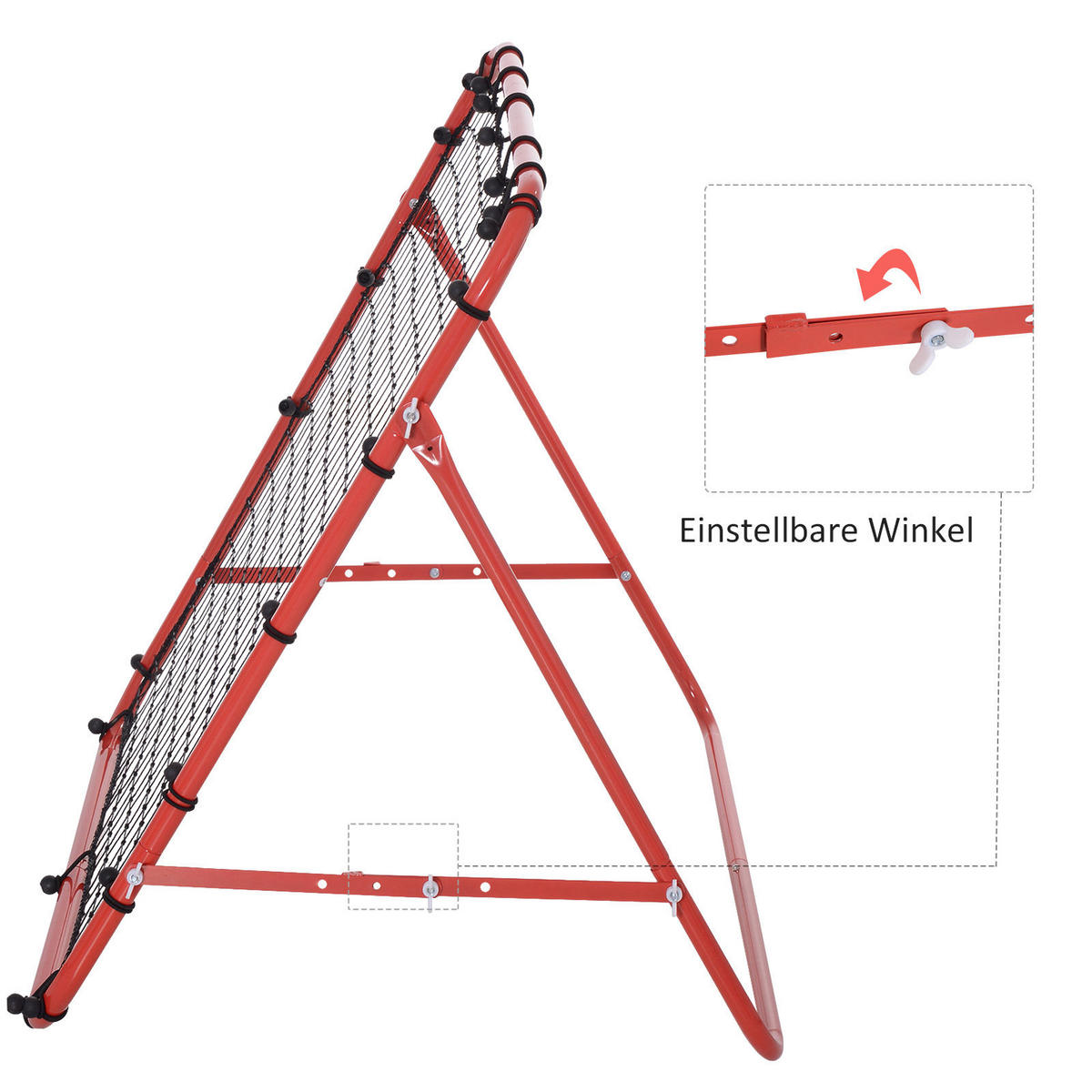 REBOUNDER, PE, Rot/Schwarz, 96L x 80B x 96H cm - Rot/Schwarz, Metall (80/96cm) - HOMCOM