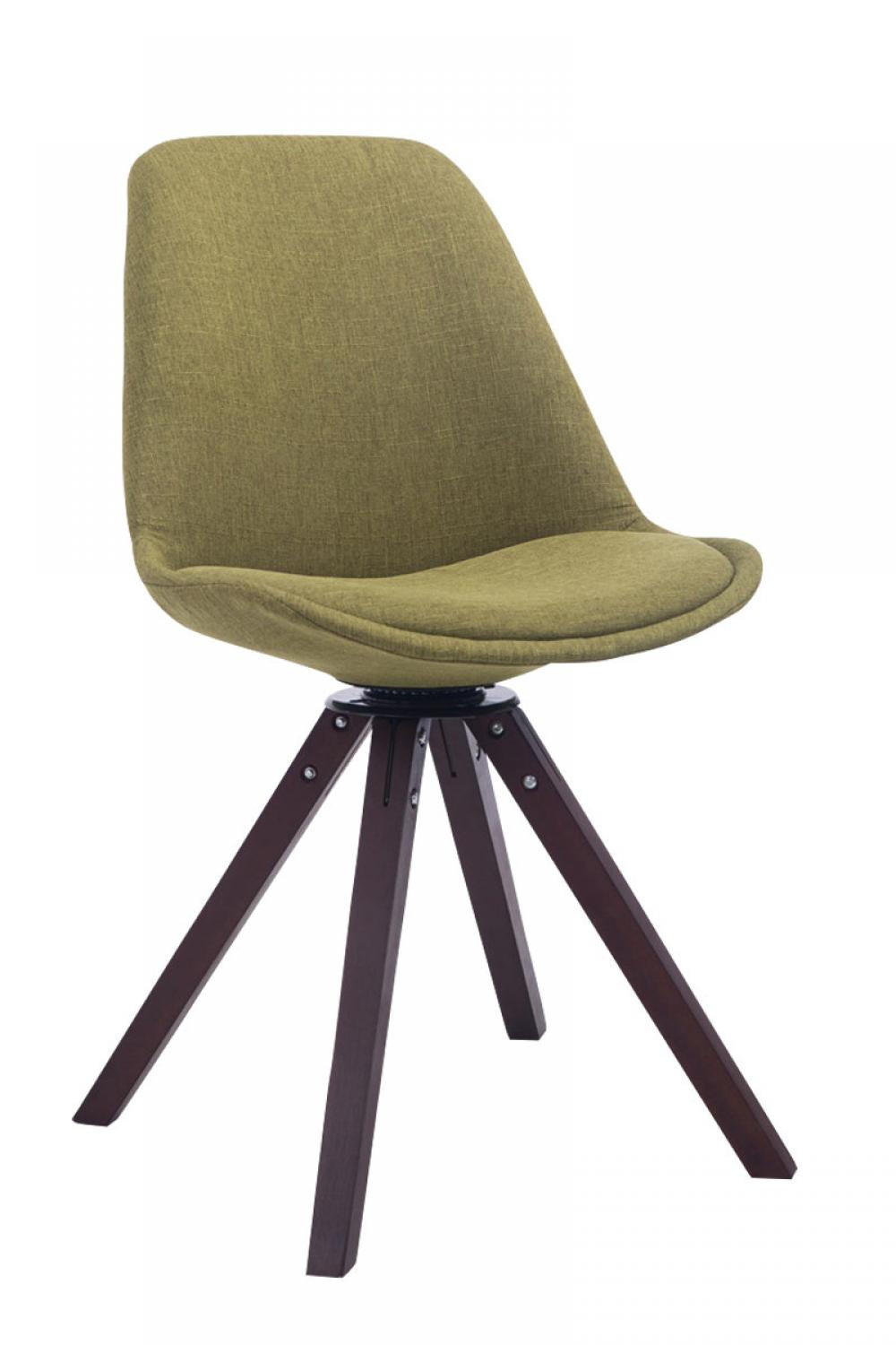 DREHSTUHL Stoff grün - Walnussfarben/Grün, Holz/Textil (48/84/56cm) - CLP