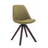 DREHSTUHL Stoff grün - Walnussfarben/Grün, Holz/Textil (48/84/56cm) - CLP