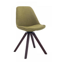 DREHSTUHL Stoff grün - Walnussfarben/Grün, Holz/Textil (48/84/56cm) - CLP