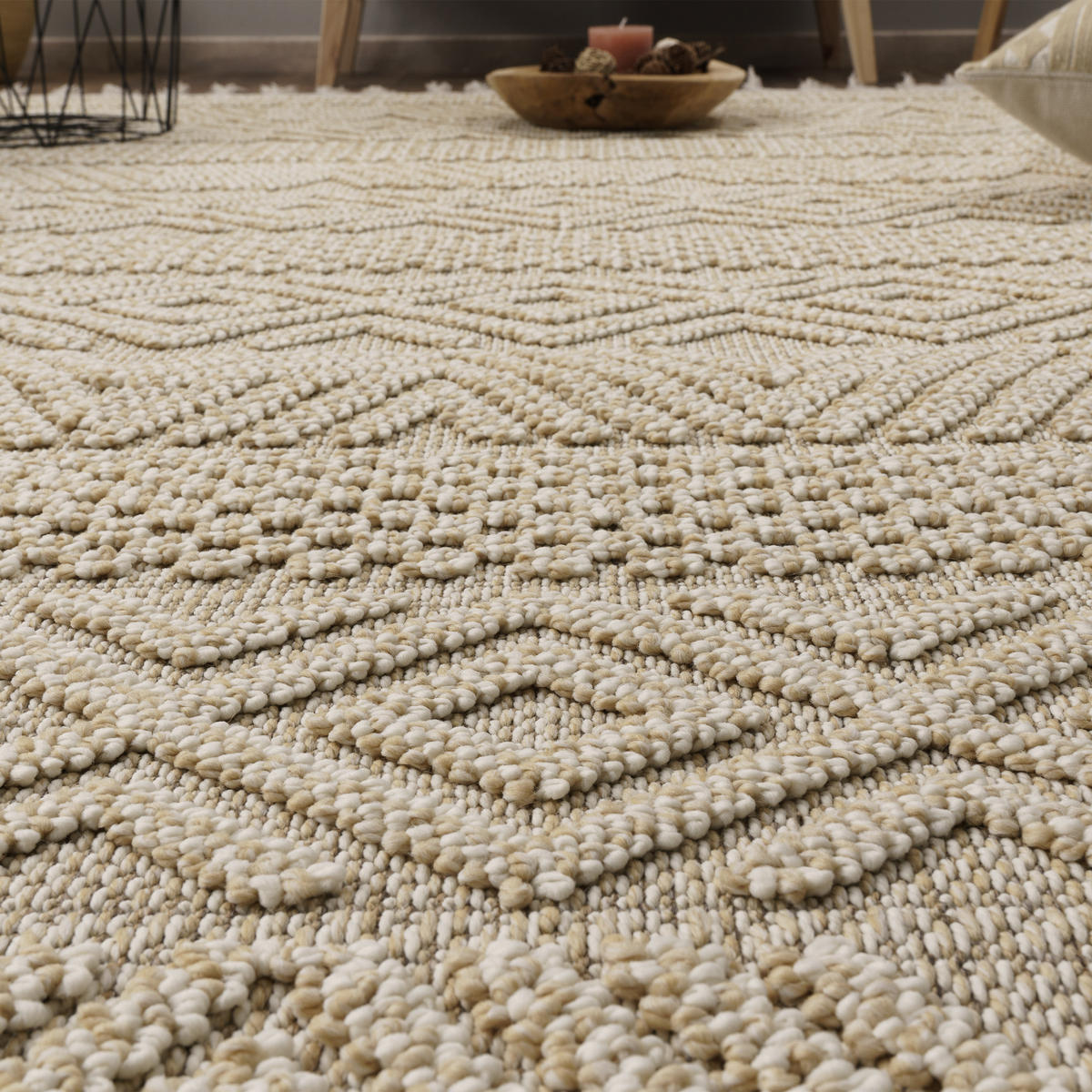 KURZFLORTEPPICH 80/150 cm München 531 - Creme, Textil (80/150cm) - Paco Home