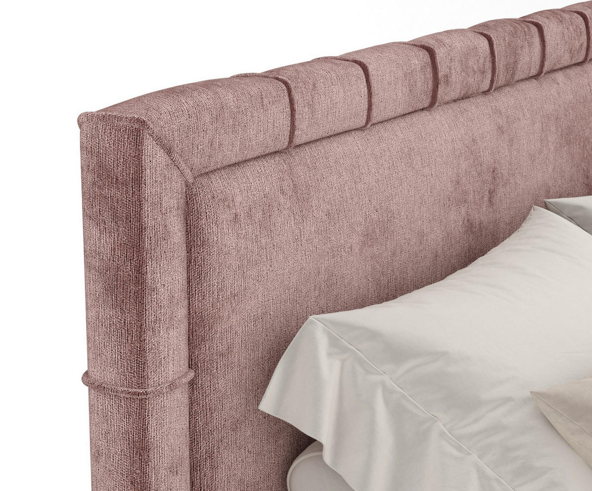 BOXSPRINGBETT Rimini Rosa 160/200 cm mit Matratze und Topper - Pink/Schwarz, Holz/Holzwerkstoff (160/200cm) - Maison de Reve