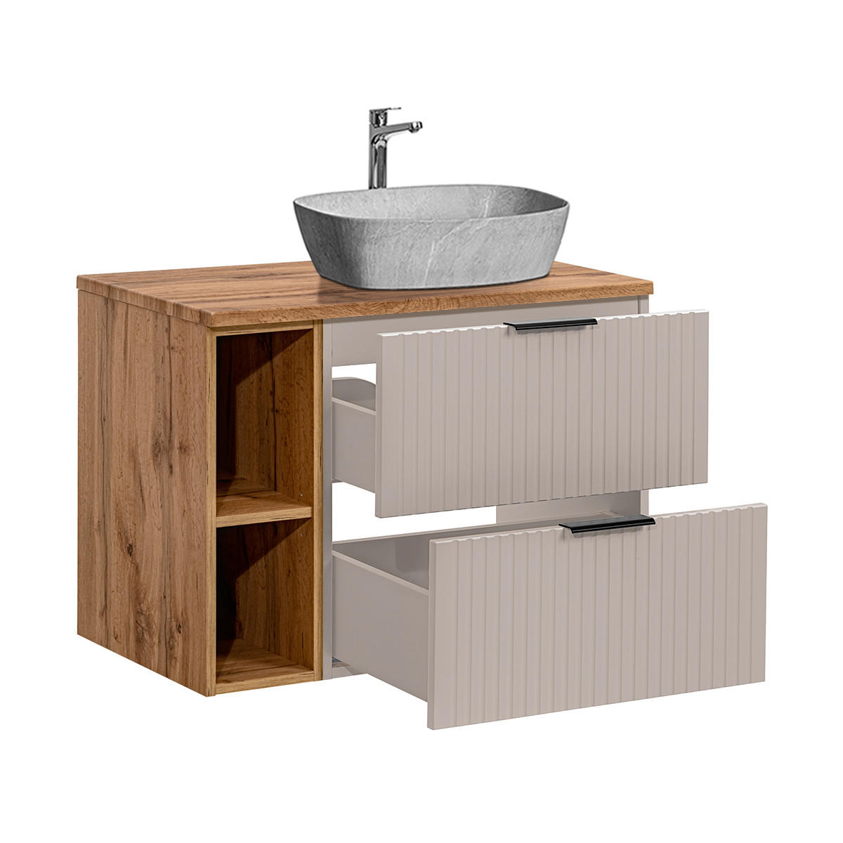 WASCHTISCH 80.6cm Adriel Beige - Beige, Holzwerkstoff (80.6/59/46cm) - Petits-meubles