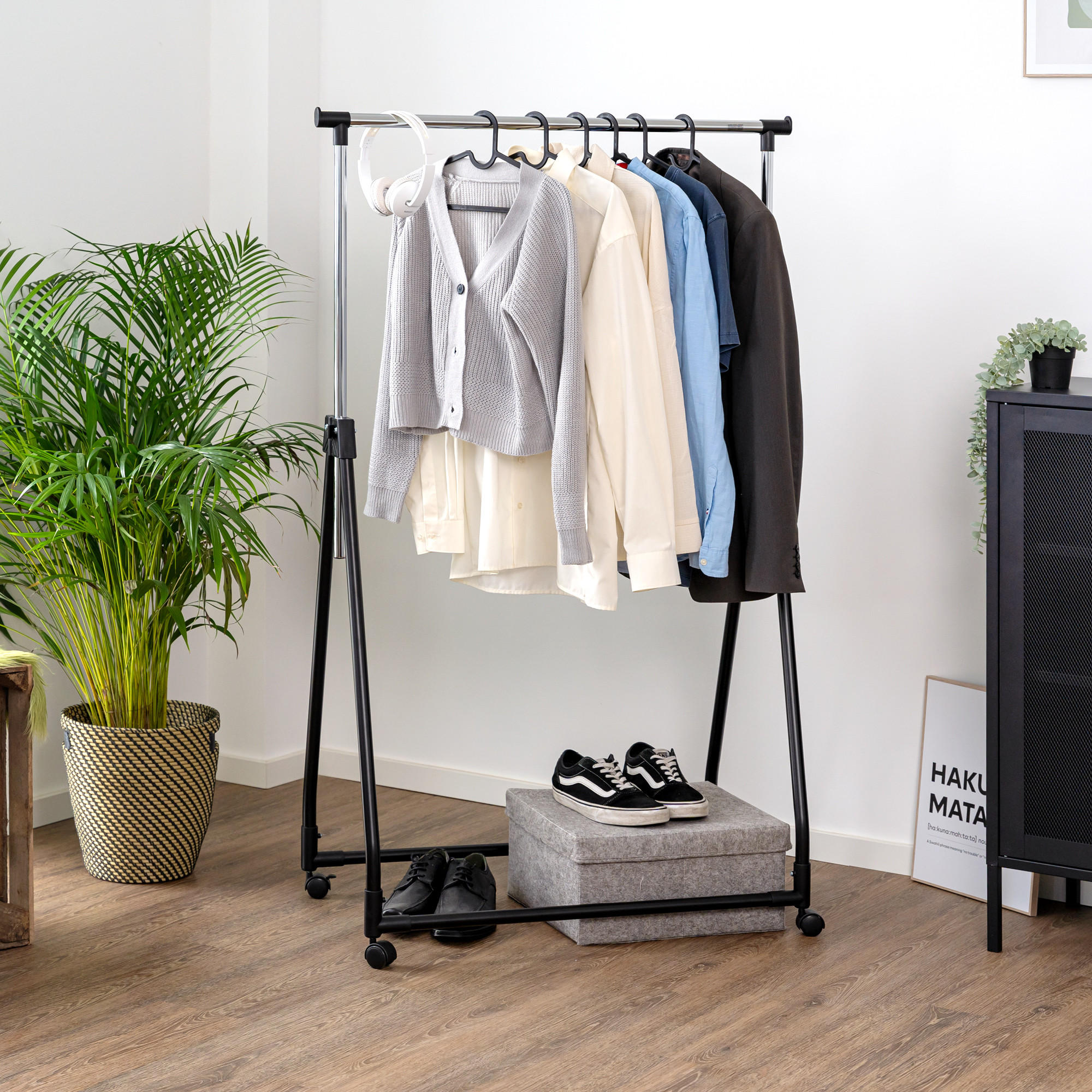 Thumbnail - bremermann Kleiderstange,, Schwarz, Metall, 91x170x51 cm, Garderobe, Garderobenständer