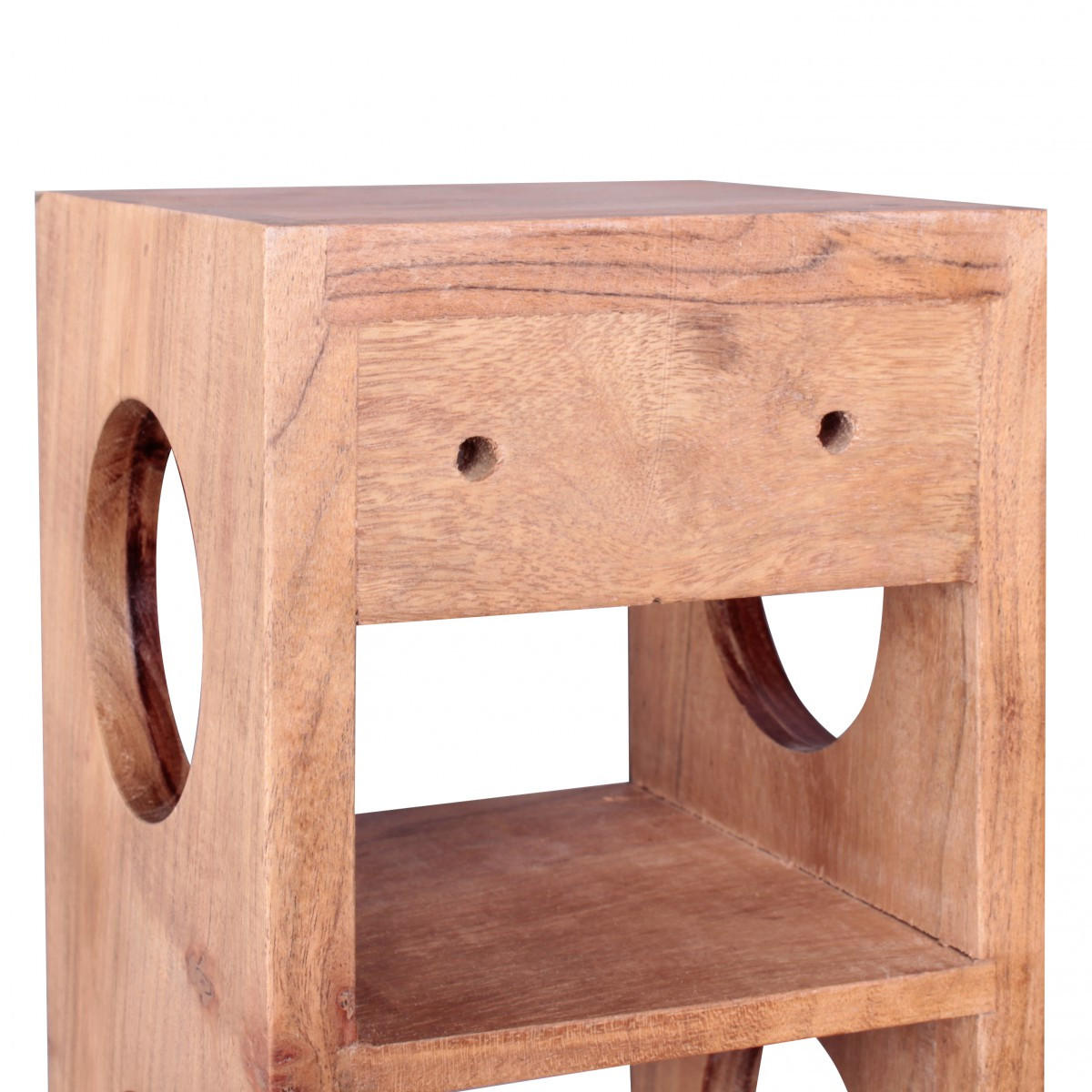 WEINREGAL Massivholz mit 5 Fächern Wandmontage Edelholz-Optik, Beige 70 cm - Beige, Holz (15/70/15cm) - KADIMA DESIGN