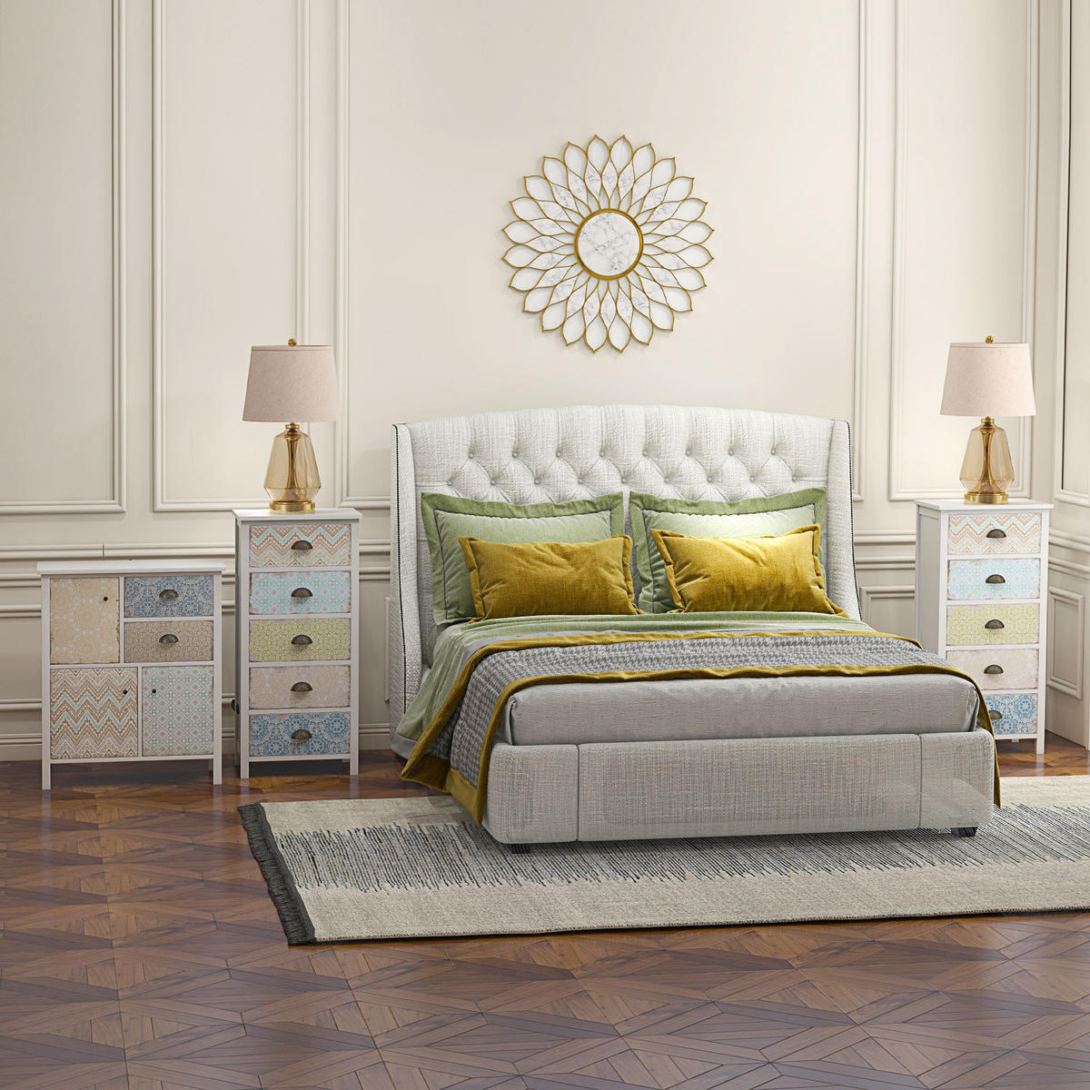 KOMMODE DE-09077 mit 5 Schubladen DE-09077 Bunt - Multicolor, Holzwerkstoff (46/97.5/34cm) - ComfortXL