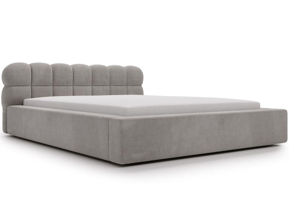 POLSTERBETT Plaza 160x200 Grau - Naturfarben/Grau, Holz/Kunststoff (160/200cm) - Graingold