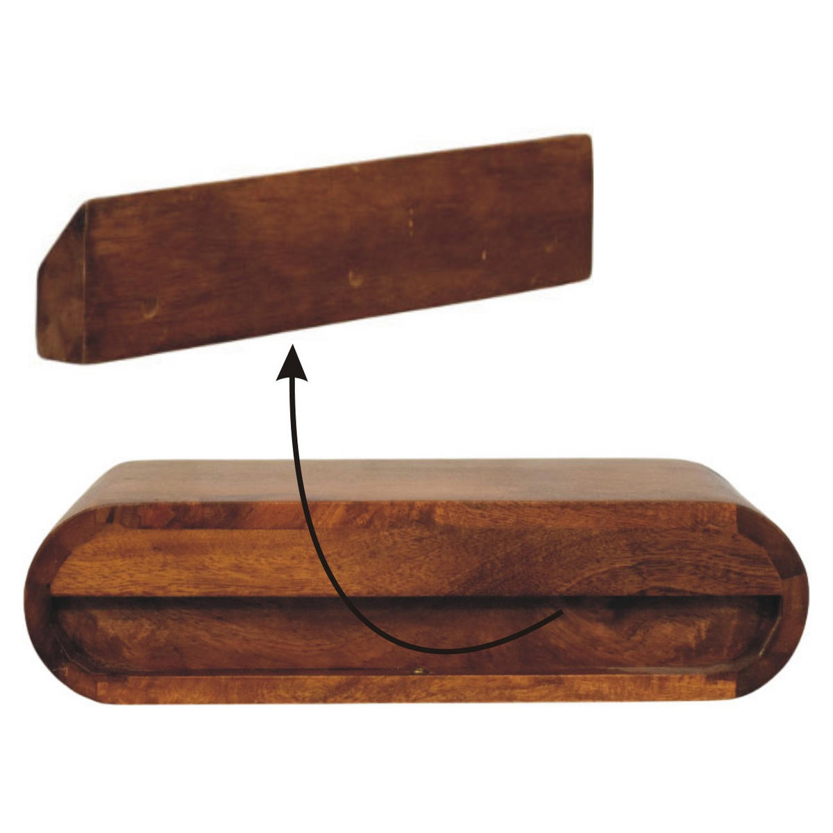 NACHTTISCH aus massivem Mangoholz, Amber-Eichen-Finish, 1 Schublade, braun. - Braun, Holz (45/12/32cm) - Artisan Furniture