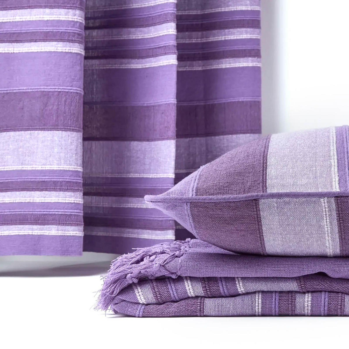 ÖSENVORHANG Morocco blickdicht 2er-Set, 167/182 cm - Lila, Textil (167/182cm) - Homescapes