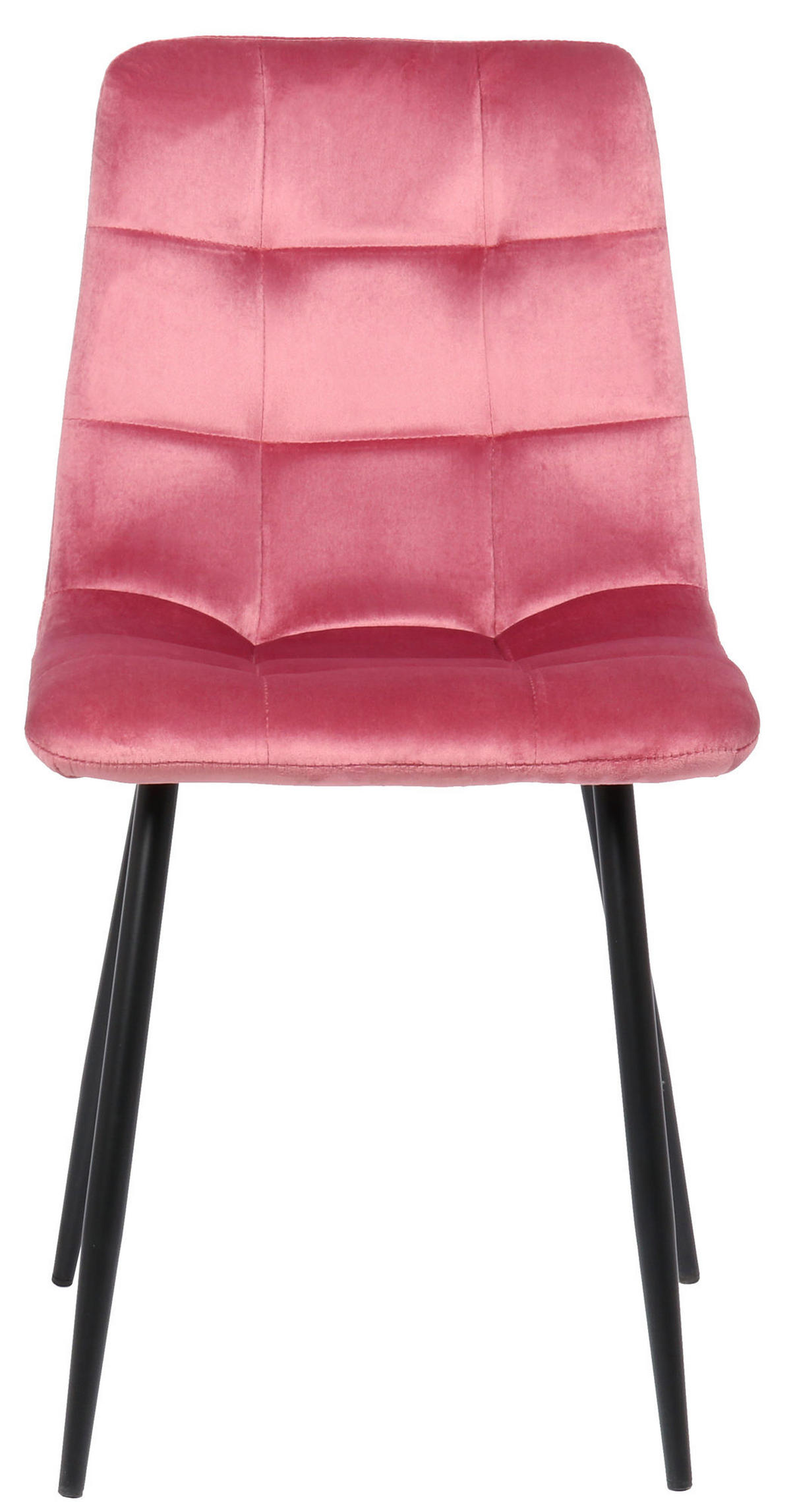 ESSZIMMERSTUHL Till, 2er Set, Samt, Gestell Metall matt Schwarz Pink - Schwarz/Rosa, Textil/Metall (45/88/52cm) - TPFLiving
