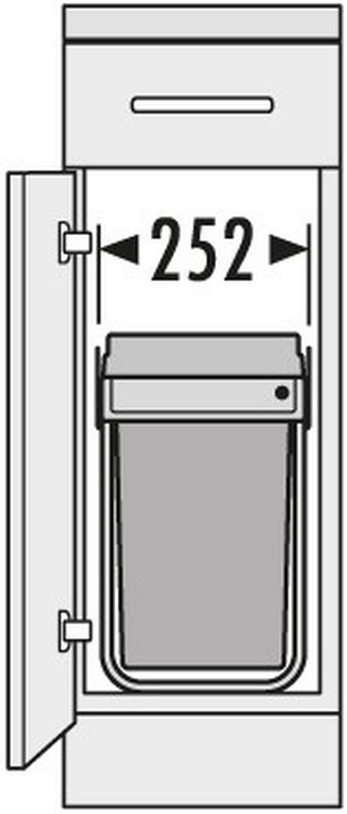 MÜLLEIMER Hailo Tandem Grau Einbau 30-90cm Schrank 2x 15 L Mülltrennung Teilauszug - Grau, Metall (25.2/45.5/50.5cm) - Hailo