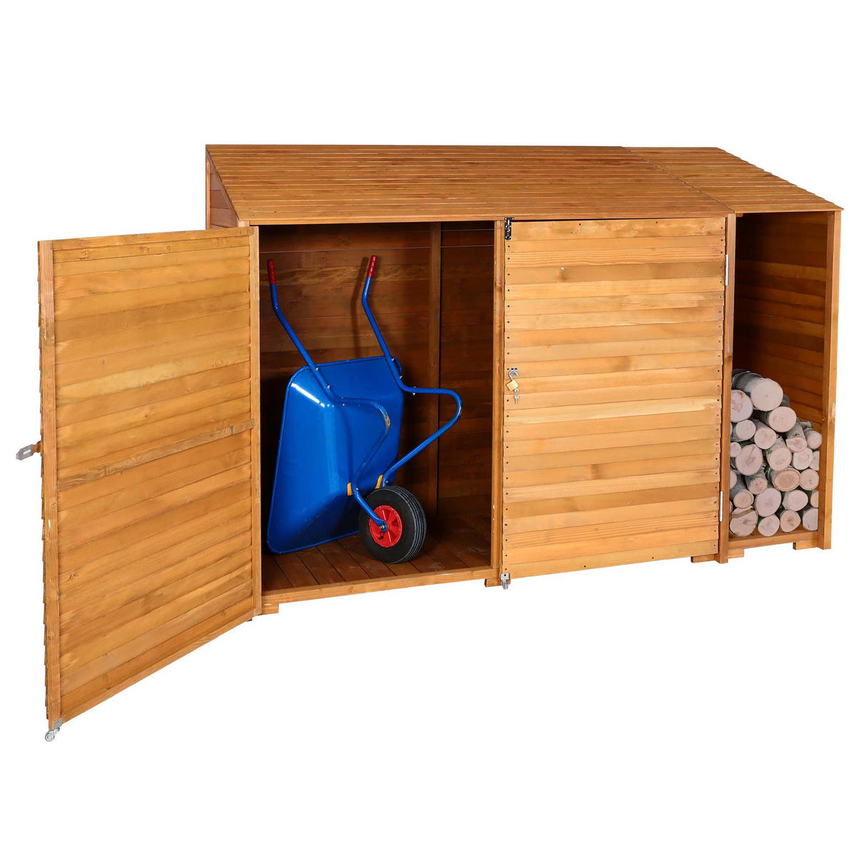 GERÄTESCHUPPEN Braun - Braun, Holz (250/180/93cm) - MCW