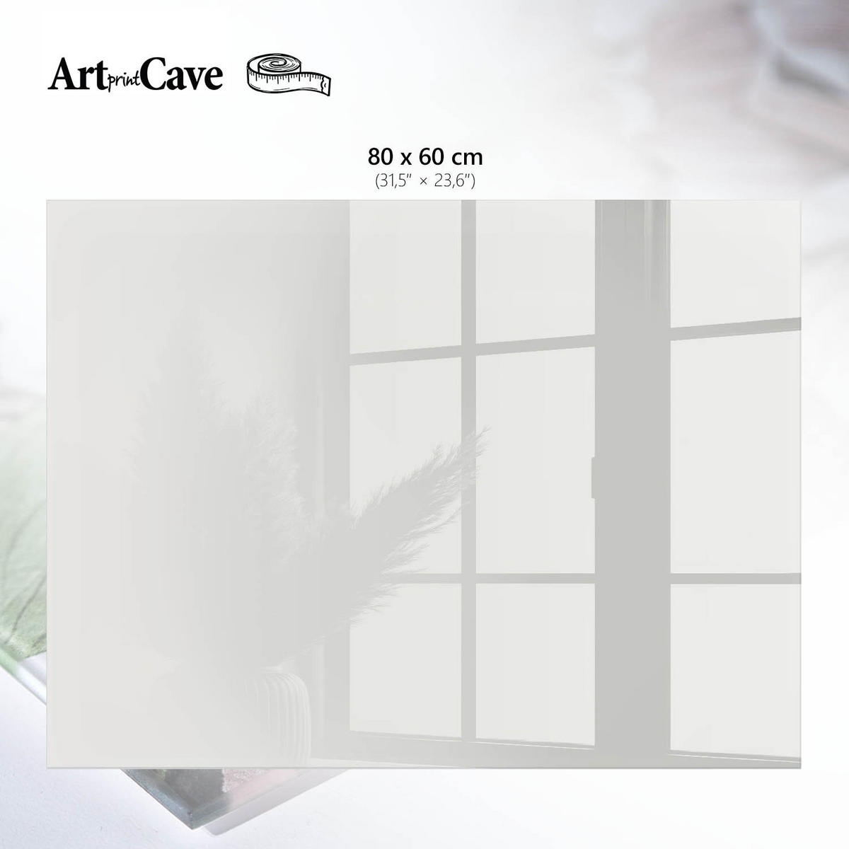 GLASPLATTE 80x60 cm – Warmes Hellgrau - Beige, Glas (0.4/80/60cm) - ArtPrintCave