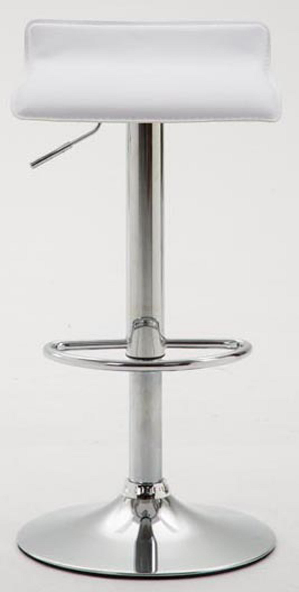 BARHOCKER 2er Set Dynasty Kunstleder chrom weiß - Schwarz/Weiß, Kunststoff/Metall (36/84/39cm) - TPFLiving