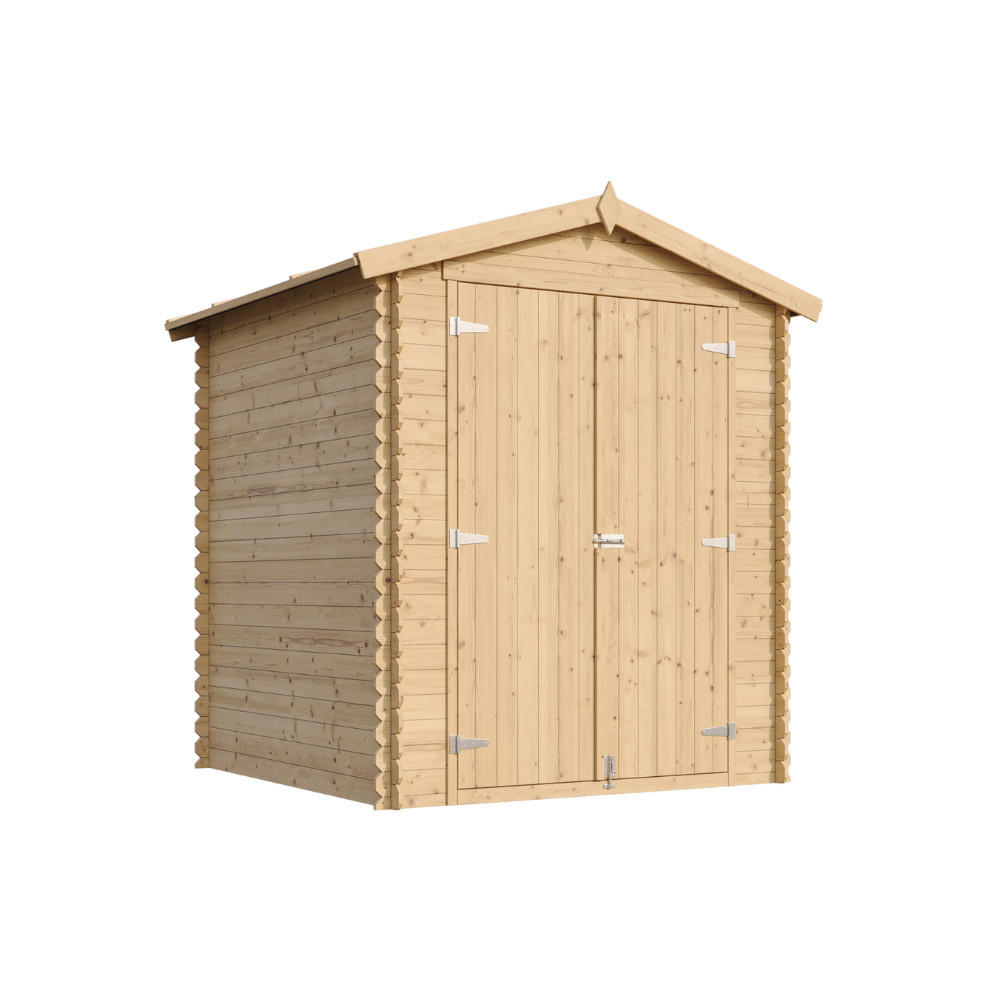 HOLZ-GARTENHAUS 2,82 m² – TIMBELA M320C1+M320G - Naturfarben, Holz (196/224/186cm) - Timbela