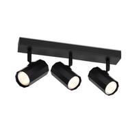 DECKENSTRAHLER Inga 3-flammig 39/11/3 cm - Schwarz, Metall (39/11/3cm) - Nettlife