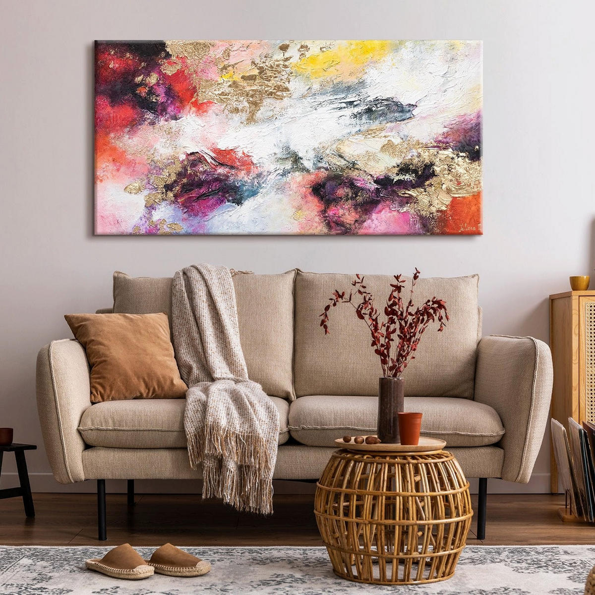 GEMÄLDE Heller Garten auf Keilrahmen 200x100 cm - Multicolor, Holz (200/100cm) - YS-art gallery