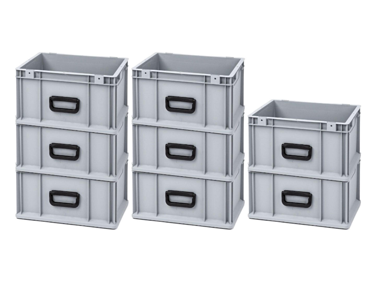 EUROBOX 8x Nextgen Portable Uno 22x30x40cm 20 Liter - Grau, Kunststoff (30/22/40cm) - PROREGAL
