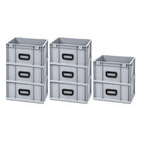 EUROBOX 8x Nextgen Portable Uno 22x30x40cm 20 Liter - Grau, Kunststoff (30/22/40cm) - PROREGAL