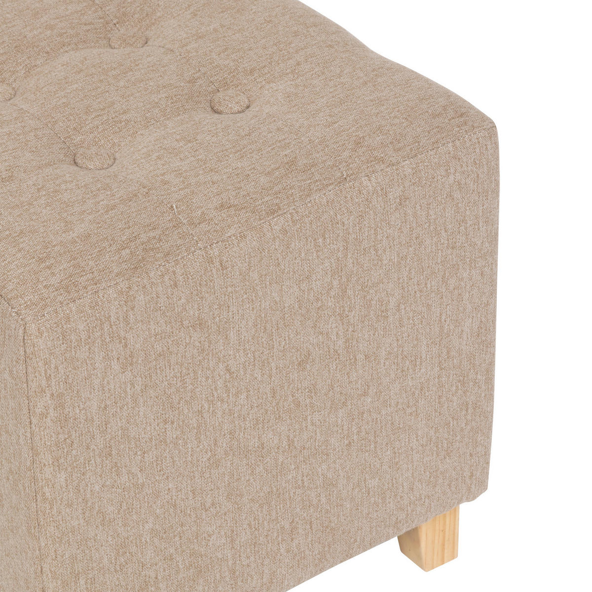 POUF auf Beinen Leandre 35/35/35 cm - Beige, Holzwerkstoff (35/35/35cm) - Atmosphera Createur d´interieur