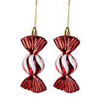 CHRISTBAUMANHÄNGER Santa Lila 2er Set Rot 4x4x11 cm Kunststoff - Rot, Kunststoff (4/11/4cm) - Mondex