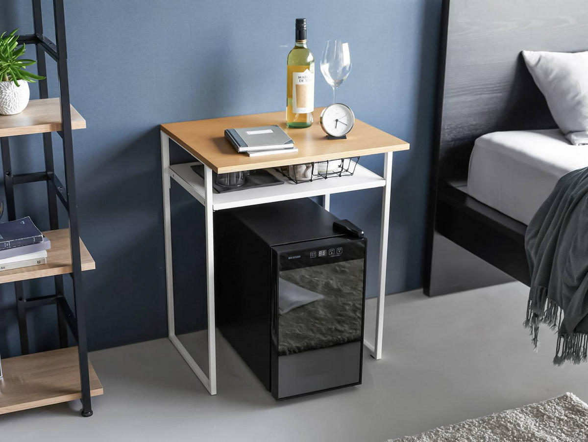 BEISTELLTISCH Tower weiß 45/53/68 cm - Weiß, Metall (45/53/66cm) - Yamazaki