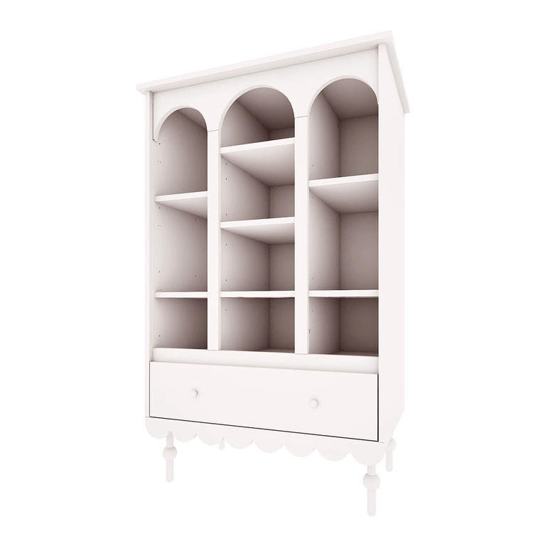 REGÁL NA KNIHY Babushka Biela - biela, kompozitné drevo (84/140/35cm) - Petits-meubles