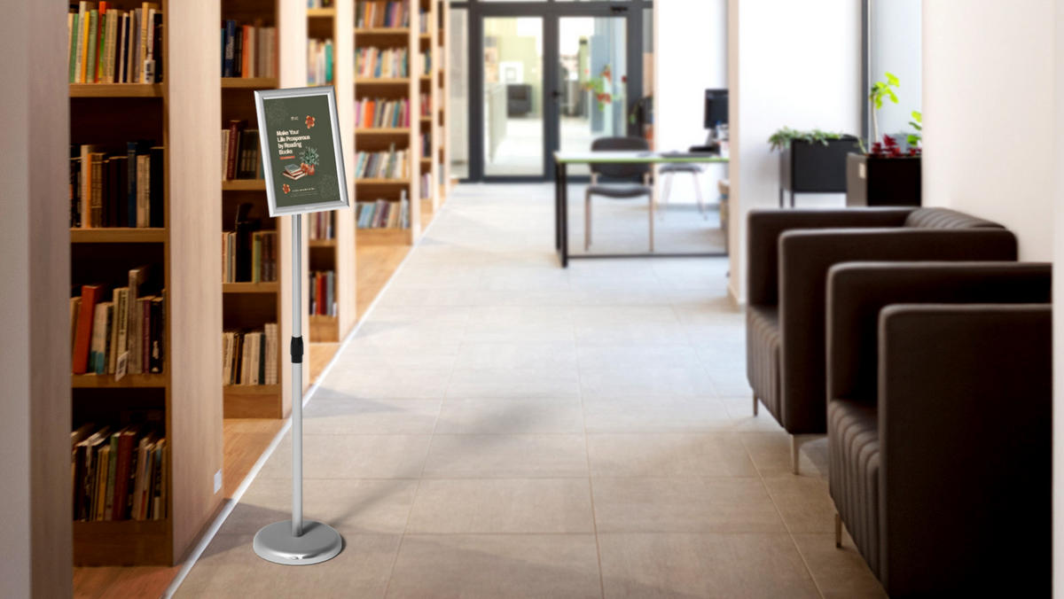 INFORMATIONSSTÄNDER A4, mit Aluminiumrahmen - Weiß, Metall (24/24/108cm) - ALLboards