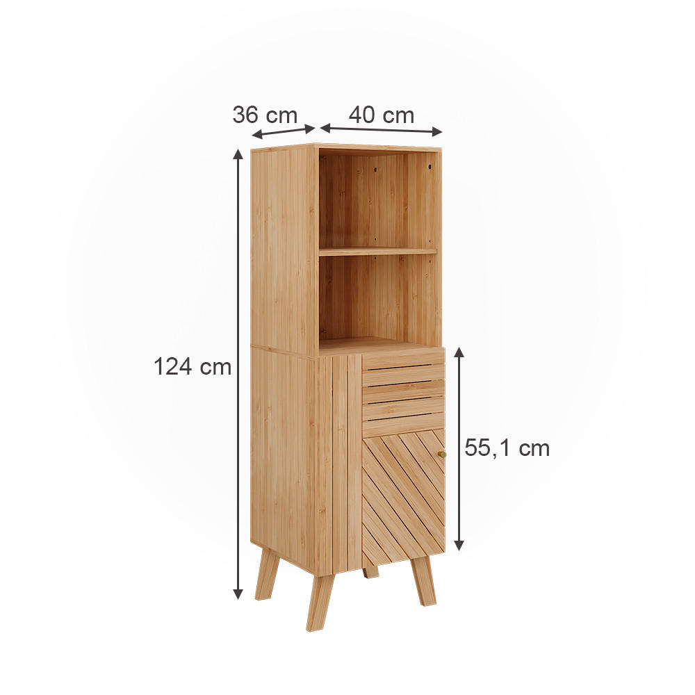 Thumbnail - Vicco Midischrank, Grün, Holzwerkstoff, 4 Fächer, Rechteckig, 40x124x36 cm, Badezimmer, Badezimmerschränke, Midischränke