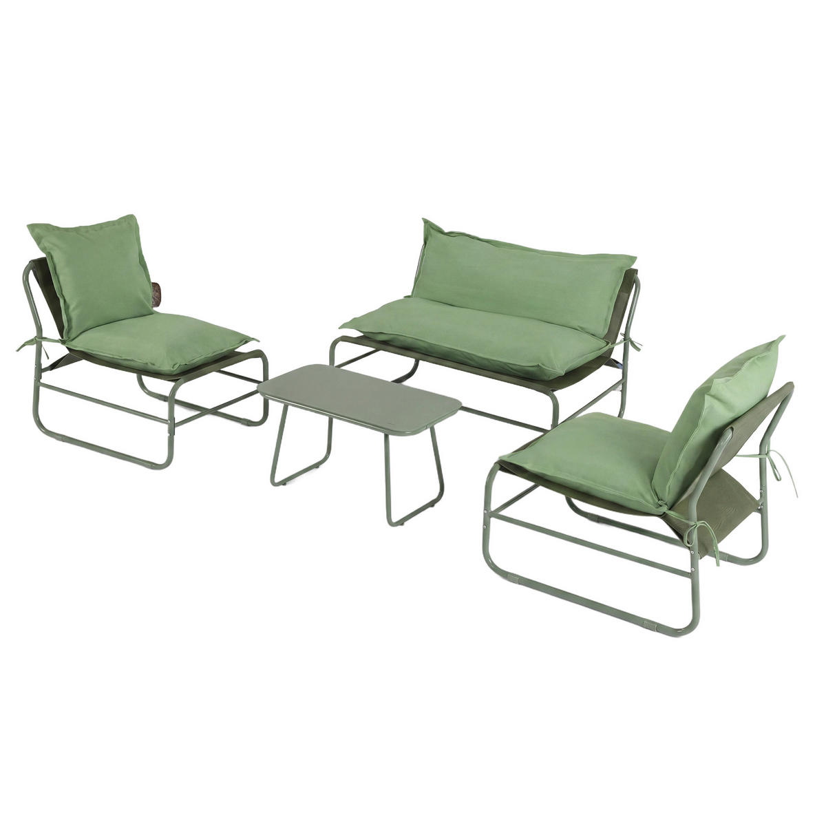 GARTENSET Grün 45/79/44 cm 4er-Set - Grün, Metall - Mobili Rebecca