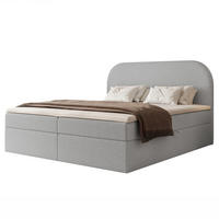 BOXBETT FUZZI 160x200 cm Graublau (Stoff Lumi) - mit 2 Bettkästen, Bonellmatratze und weichem Kopfteil - Blaugrau, Holzwerkstoff/Textil (160/200cm) - Ravio