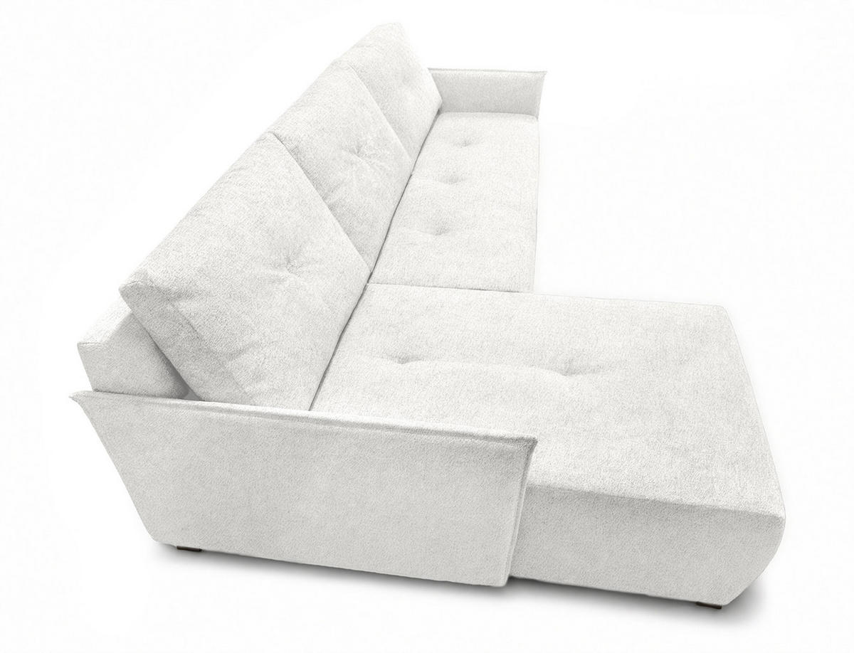 ECKSOFA L Form Damascus Weiß 212/143/88 cm Links mit Schlaffunktion - Schwarz/Weiß, Kunststoff/Textil (143/212cm) - AX Living