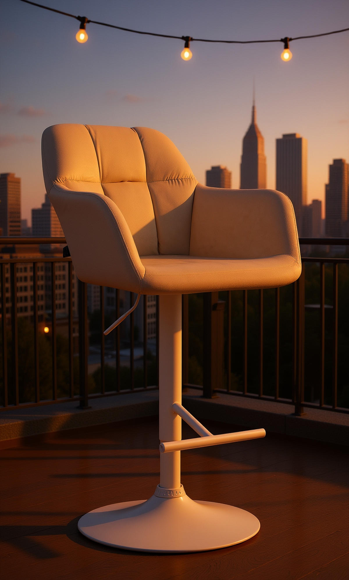 BARHOCKER Nardo Samt weiß creme - Naturfarben/Weiß, Textil/Metall (57/118/59cm) - TPFLiving