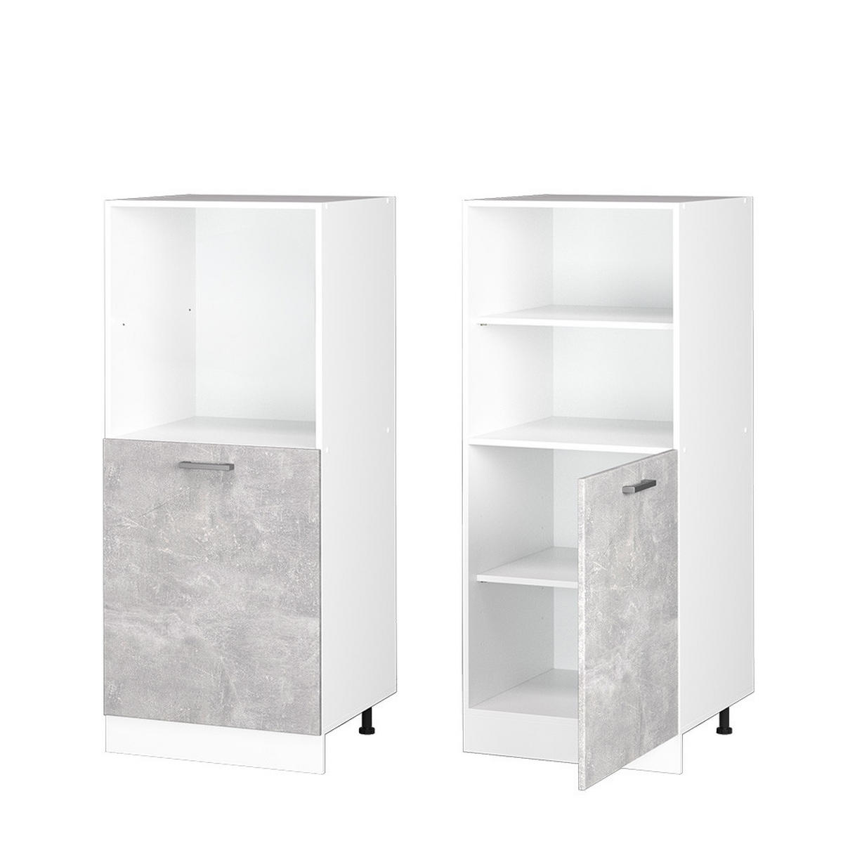 KUHINJSKA OMARICA R-Line Beton - siva/bela, leseni material (60/143/57cm) - Vicco