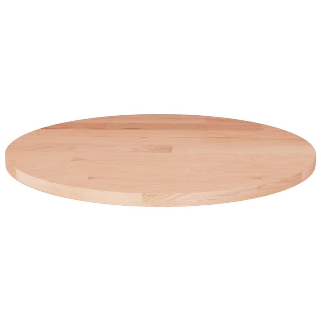 TISCHPLATTE Runde Ø50/1,5 Cm Unbehandeltes Massivholz Eiche - Naturfarben, Holz (50/50/1.5cm) - vidaXL