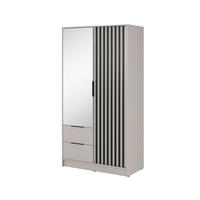 DREHTÜRENSCHRANK - John 2D mit Spiegiel - Kaschmir - Kaschmir, Holzwerkstoff/Metall (105/200/51cm) - Möblo