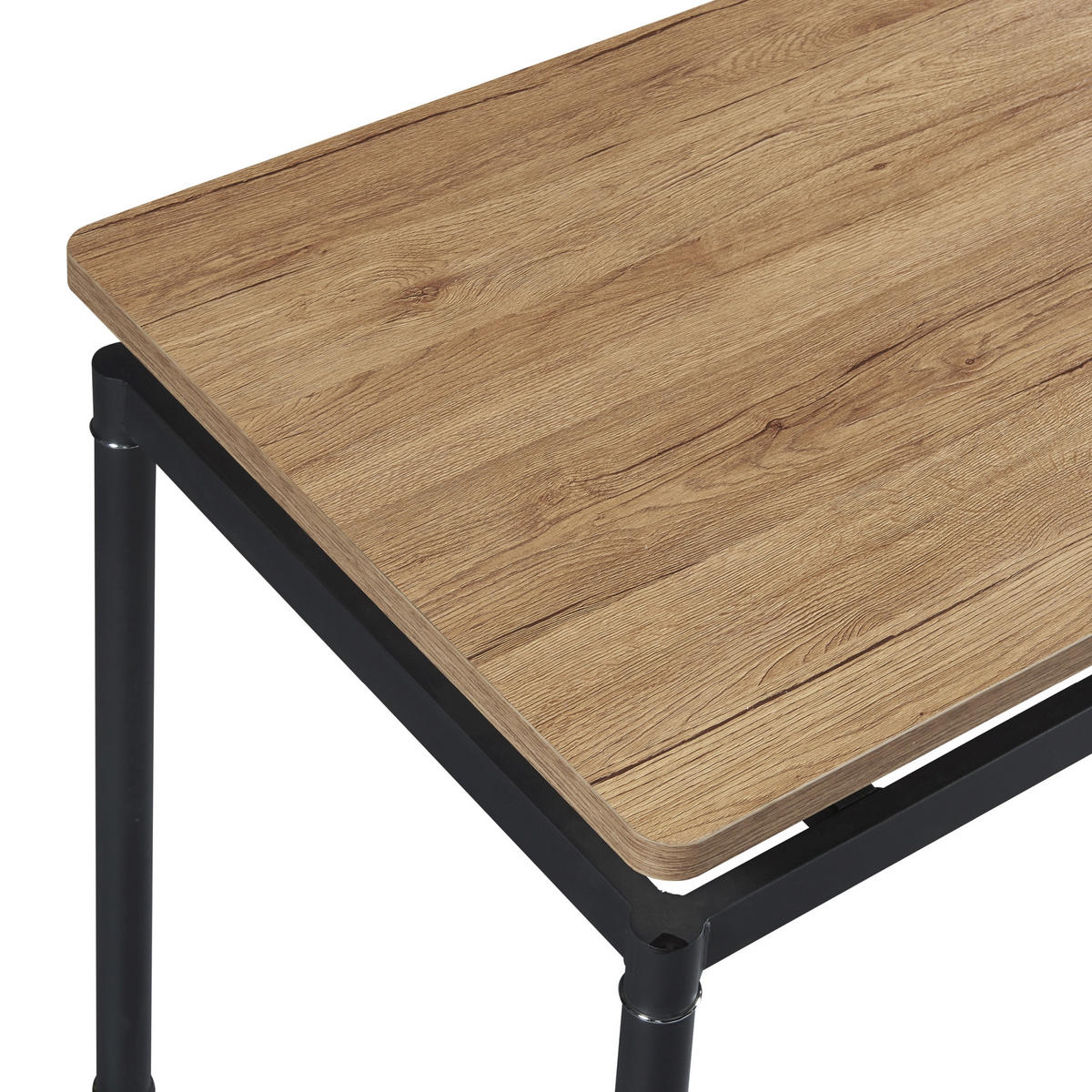 ESSTISCH Hemnes - Eichefarben/Schwarz, Holzwerkstoff/Metall (60/100/75cm) - [en.casa]