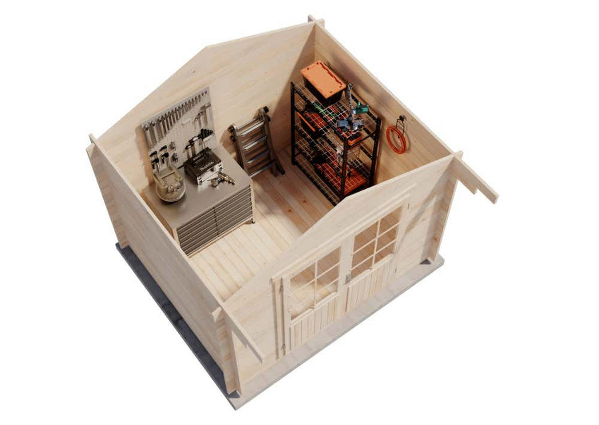 GARTENHAUS Holz Roger - Pinienfarben, Holz (320/250/300cm) - Alpholz
