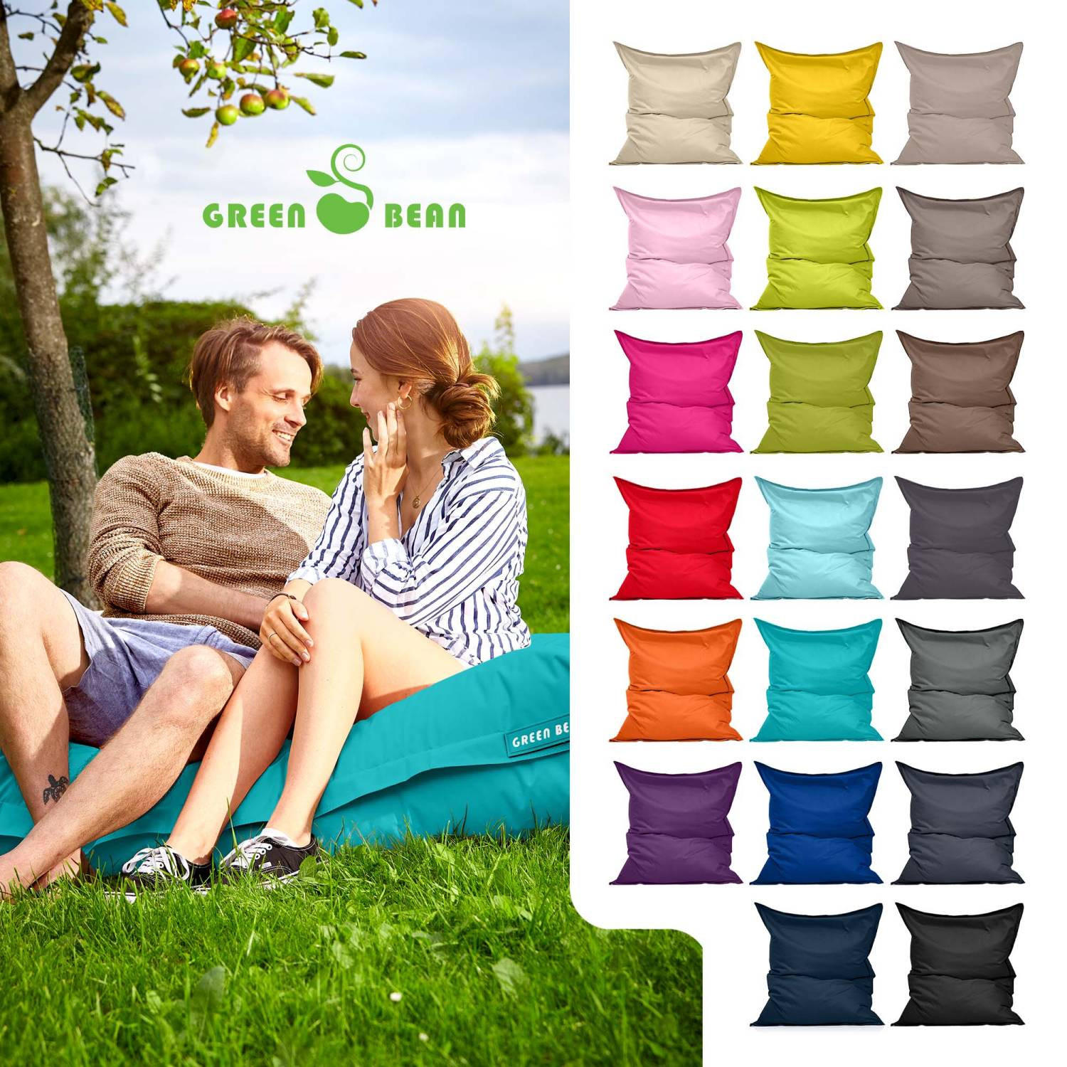 SITZSACK XL "Square" 120x160cm - 270 L - Türkis, Textil (120/25/160cm) - Green Bean