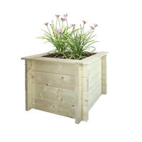 HOCHBEET HOLZ - 58x58xH46 cm - M617 - Beige, Holz (58/46/58cm) - Timbela