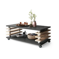 COUCHTISCH rechteckig Anthrazit matt - Sonoma Eiche Ablage Rollen - Anthrazit/Sonoma Eiche, Holzwerkstoff (60/120/45cm) - designimpex