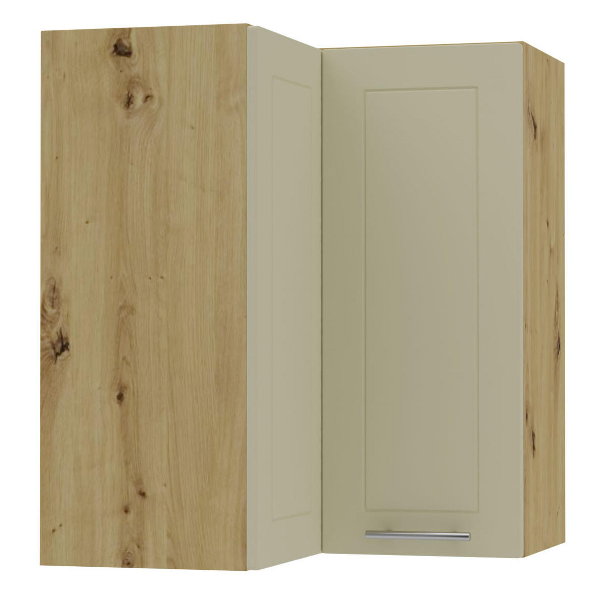 ECKHÄNGESCHRANK Kvantum W12/60 Vanille Matt / Eiche Artisan Matt 60 / 60 / 72cm - Creme/Eiche Artisan, Holz/Holzwerkstoff (60/72/60cm) - Feldmann-Wohnen