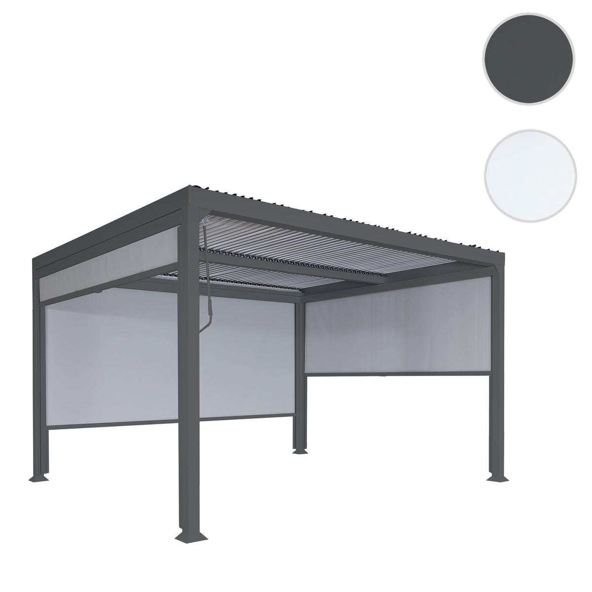 ALU PERGOLA MIT SEITENWAND Anthrazit - Anthrazit, Metall (306/224/306cm) - MCW