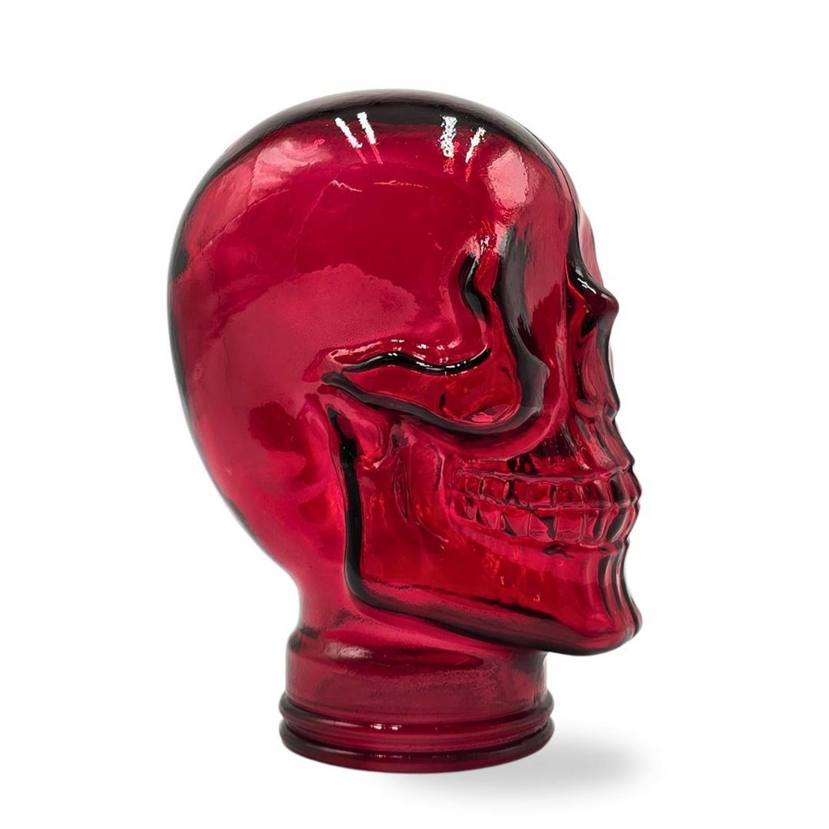 KOPFHÖRERSTÄNDER TOTENKOPF Glas T12 rot - Rot, Glas (19/26/19cm) - DESIGN DELIGHTS