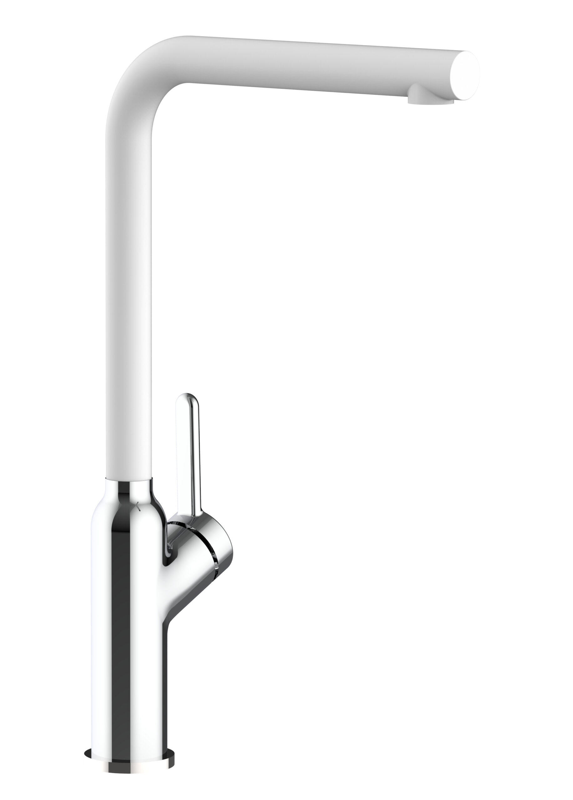 KÜCHENARMATUR, Verchromt und Weiß Granit, 360° schwenkbar - Chromfarben, Metall (20/39.5/20cm) - VIZIO