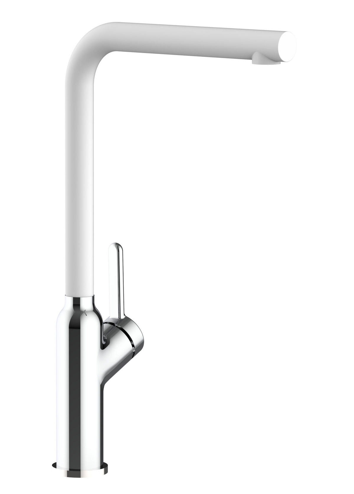 KÜCHENARMATUR, Verchromt und Weiß Granit, 360° schwenkbar - Chromfarben, Metall (20/39.5/20cm) - VIZIO