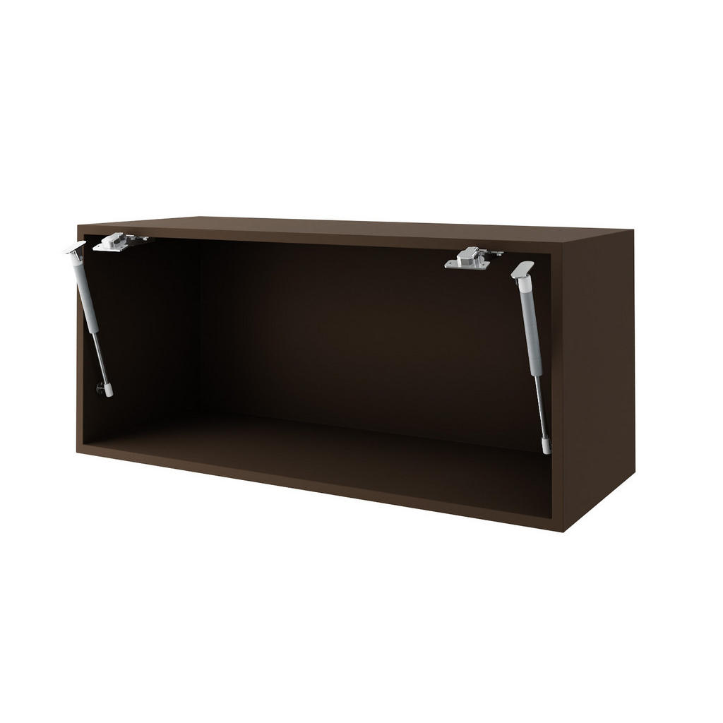 Thumbnail - Feldmann-Wohnen Klapphängeschrank, Weiß, Dunkelgrau, Holz, 1 Fächer, Rechteckig, 80x36x32.5 cm, Küchen, Küchenmöbel, Küc...