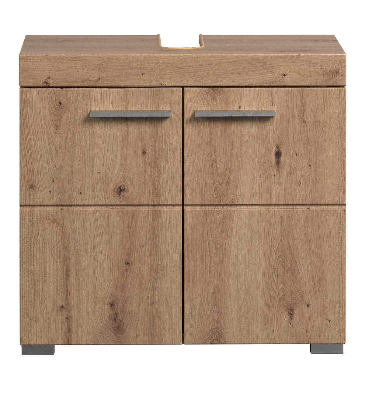 WASCHBECKENUNTERSCHRANK Asteiche 60 x 56 cm, Badschrank 2-türig - Eichefarben, Holzwerkstoff/Kunststoff (60/56/34cm) - Top.Furn