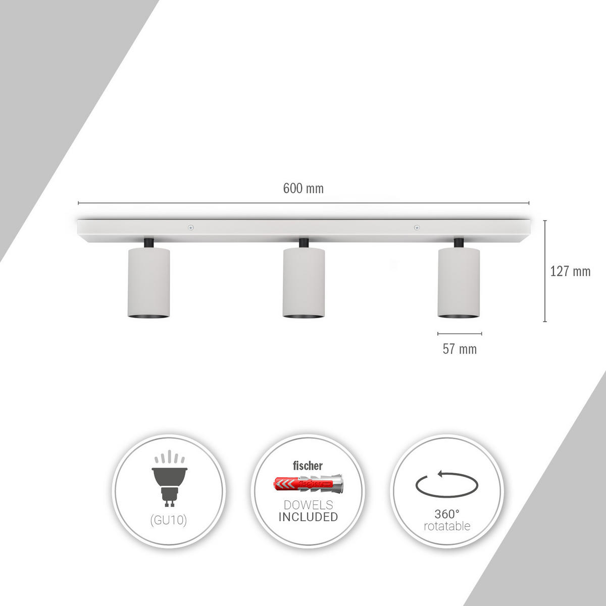 STRAHLER Timo - Weiß, Metall (9/5.7/12.7cm) - Paco Home
