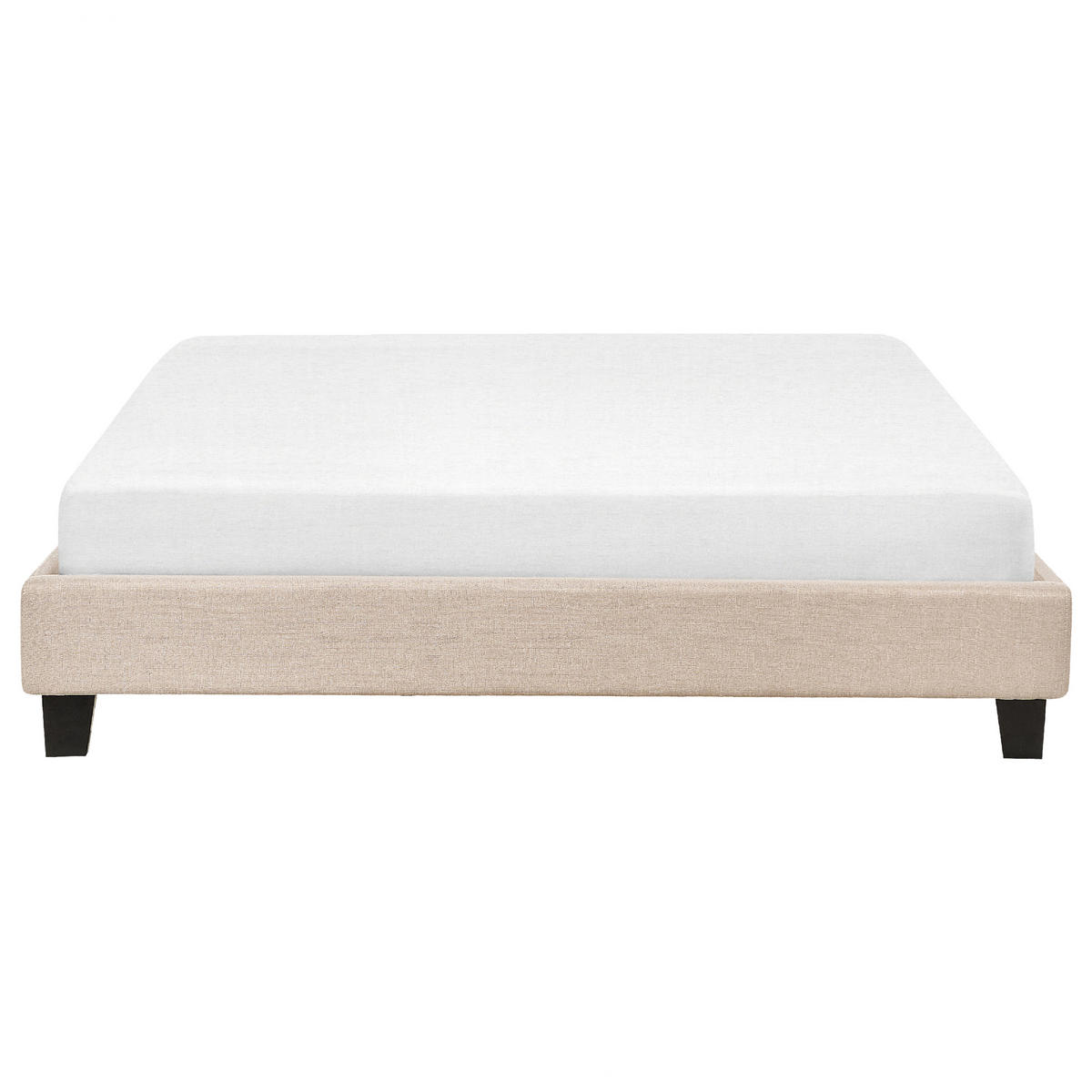 POLSTERBETT mit Lattenrost 160x200 cm Beige Roanne - Beige, Textil (160/200cm) - Beliani
